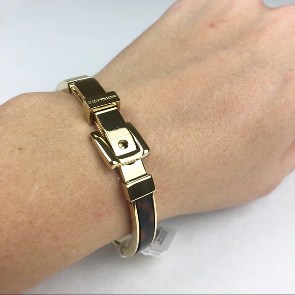 Michael Kors Gold & Tortoise Shell Buckle Bangle - Picture 4 of 4